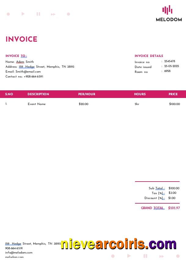 Music Festival Invoice